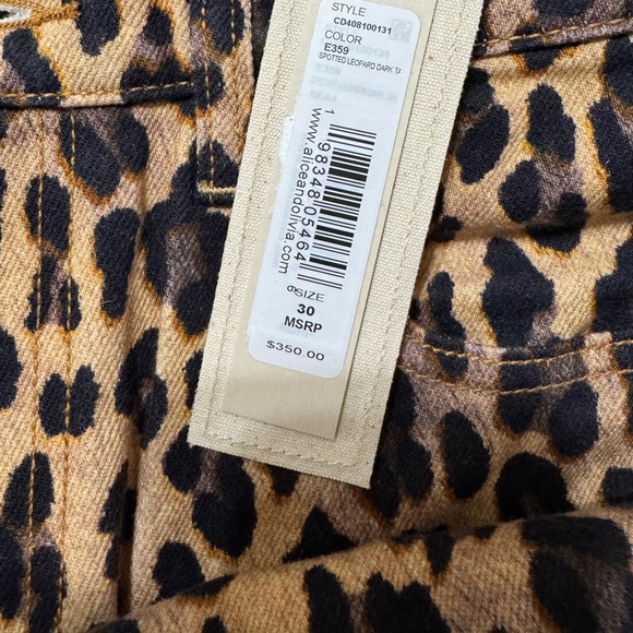 NWT Alice + Olivia Leopard Print Wide-Leg Wezzy Jeans size 30 - Picture 14 of 16